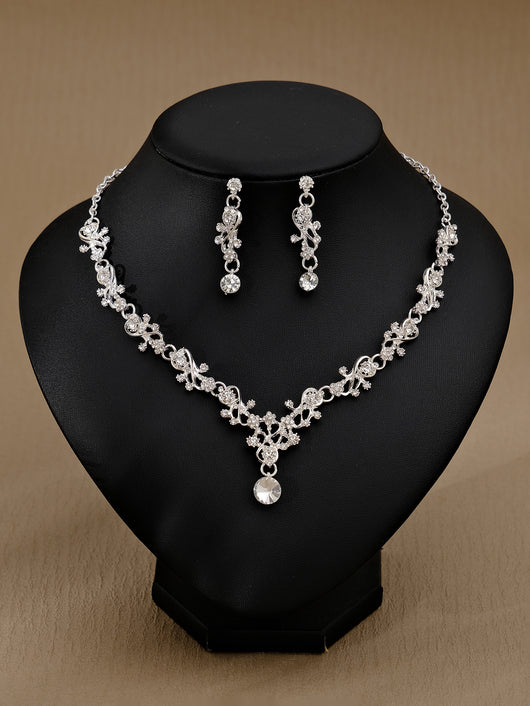 Conjunto de Aretes y Collar con Perlas y Cristales para Mujer - Image 58