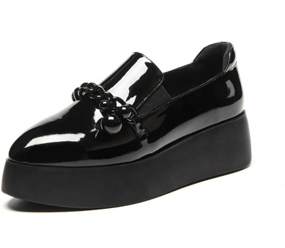 Zapatos de Cuero Estilo Británico con Cadena y Hebilla para Mujer - Image 3