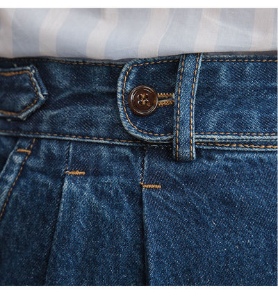 Jeans Clásicos de Cintura Alta para Hombre en Algodón Puro - Image 11