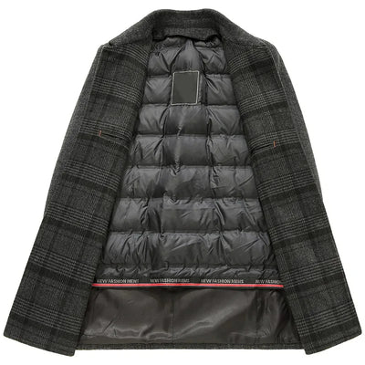 Abrigo de Lana para Hombre con Forro Desmontable de Plumón - Invierno Cálido y Versátil - Image 5