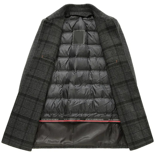 Abrigo de Lana para Hombre con Forro Desmontable de Plumón - Invierno Cálido y Versátil - Image 5