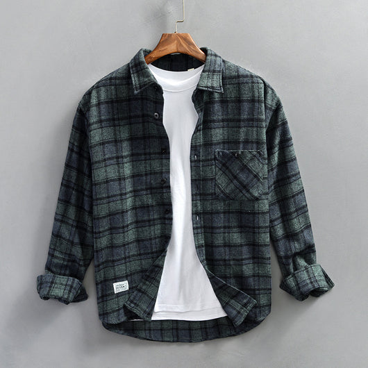 Camisa Casual de Cuadros Retro para Hombre - Image 6