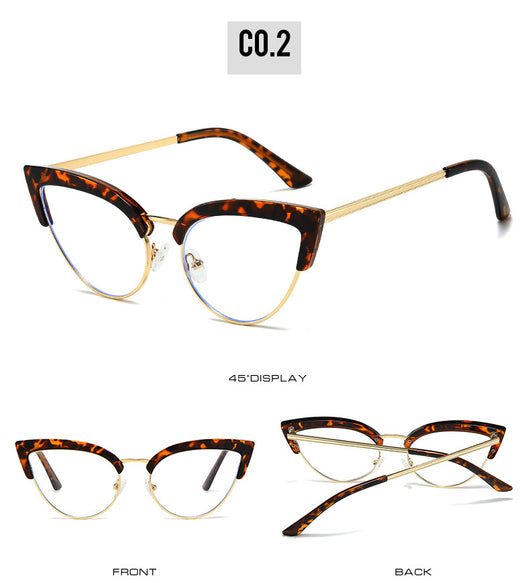 Gafas Elegantes Marco Grande Metal Mitad Inferior - Image 19