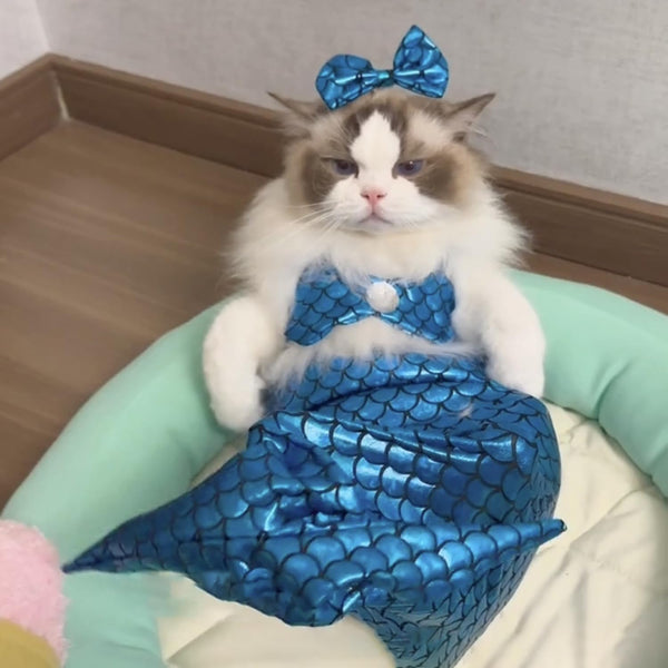 Disfraz de Sirena para Mascotas - Traje Divertido para Gatos y Perros - Image 7