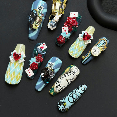 Uñas Postizas Personalizadas Cuento de Hadas - Diseño Blanco Artesanal - Image 5