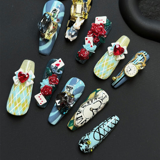 Uñas Postizas Personalizadas Cuento de Hadas - Diseño Blanco Artesanal - Image 5
