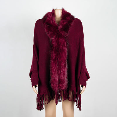 Capa Cardigan con Cuello de Piel y Flecos para Otoño e Invierno - Image 14