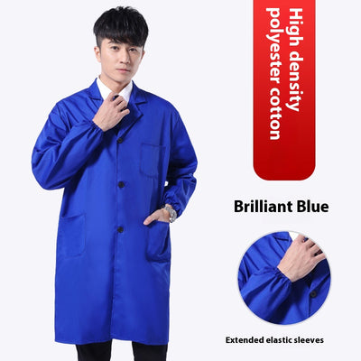 Bata Larga de Trabajo Azul Antipolvo Manga Larga - Image 17