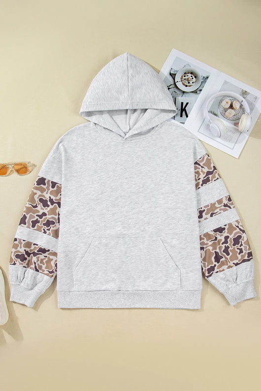 Sudadera Oversize Gris Camuflado con Mangas Asimétricas Talla Grande - Image 11