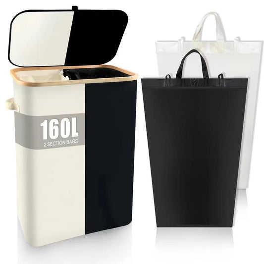 Canasta Plegable para Ropa Sucia con Tapa y Protección Antipolvo - Image 2