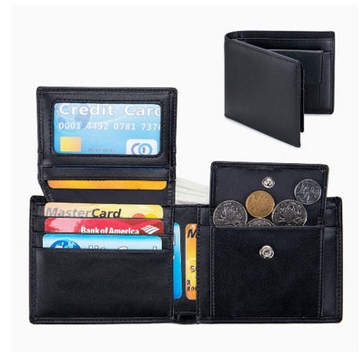 Billetera Corta de Cuero Genuino para Hombre - Diseño Trifold - Image 11