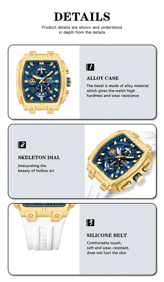 Reloj de Pulsera Hombre Impermeable con Calendario y Seis Agujas - Image 15