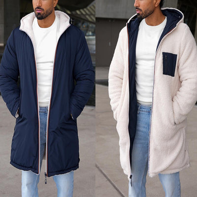 Abrigo Impermeable Reversible con Capucha y Cierre Doble para Hombre - Image 11