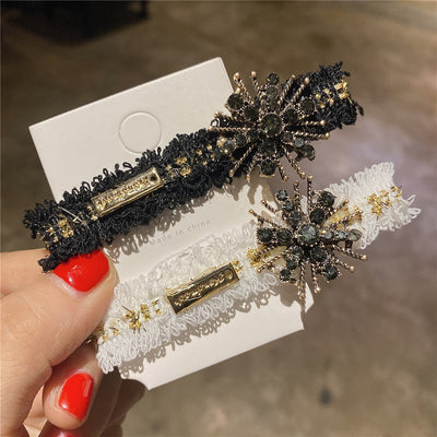 Pasador para Cabello con Diamantes Checos y Respaldo de Lana