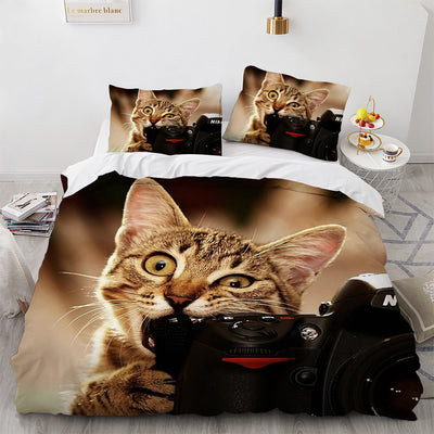 Juego de Cama Gato Blanco Adorable para Niñas y Mujeres - Image 16
