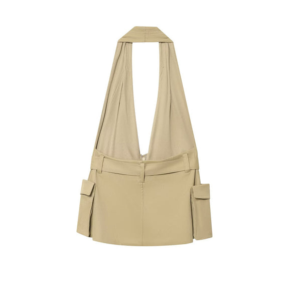Top Escotado Elegante con Cuello Colgante para Mujer