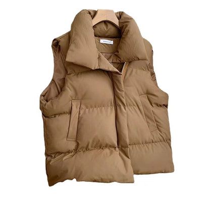 Chaleco de Algodón sin Mangas con Cuello de Pie para Mujer - Image 5