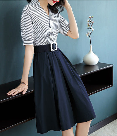 Falda Blusa a Rayas con Contraste Elegante - Image 20