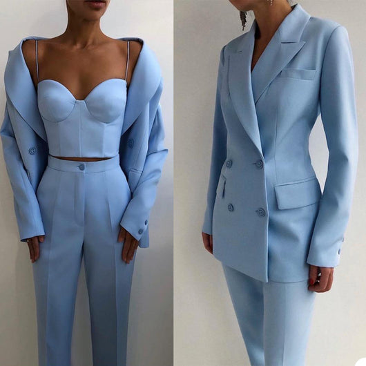 Blazer Ejecutivo para Mujer con Solapas de Pico y Doble Botonadura - Image 11