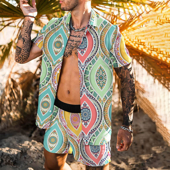 Camisa Retrô Masculina Solta de Praia - Estilo Personalizado de Praia