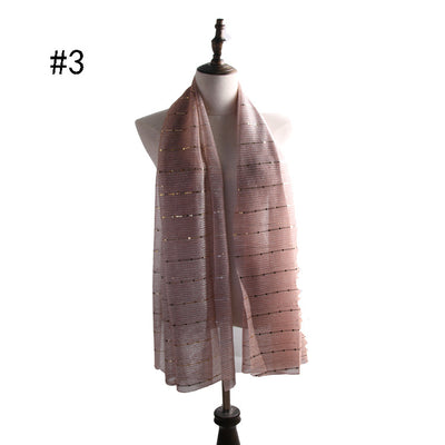 Pañuelo de Seda Dorado con Lentejuelas - Accesorio Versátil para Mujer - Image 7