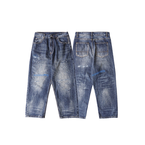 Jeans Rectos de Parche Trend Youth Clásico - Corte 9 Puntos