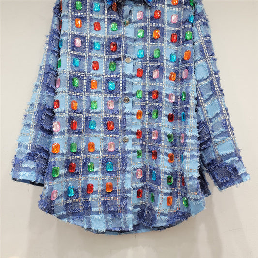 Camisa Cuadros Azul Diseño Exclusivo para Mujer - Image 2