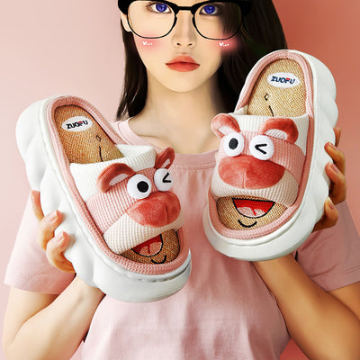 Pantuflas de Lino para Mujer Suela Gruesa Cuatro Estaciones - Image 21