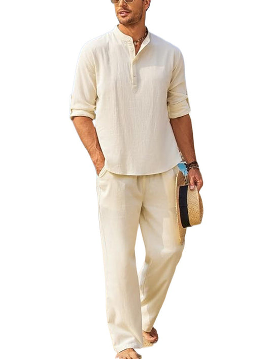 Conjunto Casual Hombre: Playera Manga Larga y Pantalón Sólido Tendencia - Image 6