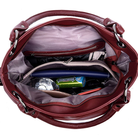 Bolso Bandolera de Cuero PU con Detalles de Costura y Borlas para Mujer - Image 4