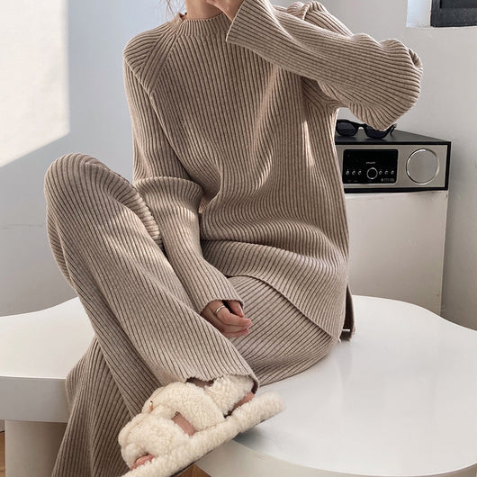 Conjunto de Punto Cómodo: Suéter Cálido + Pantalón Ancho - Image 16