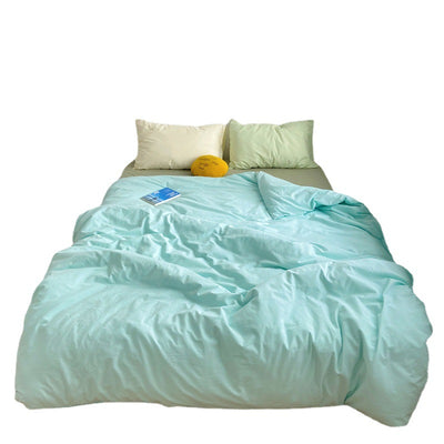 Juego de Cama Algodón Puro Lavado Estilo Japonés - Funda Nórdica y Sábanas Lisos