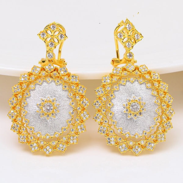 Aretes de Plata 925 Cepillados con Detalles Coloridos