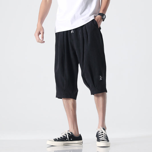 Pantalones Sueltos Rectos Delgados Media Pierna para Hombre - Image 2