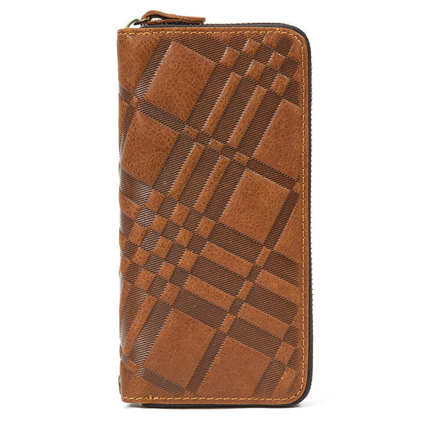 Billetera Larga Retro de Cuero Crazy Horse para Hombre