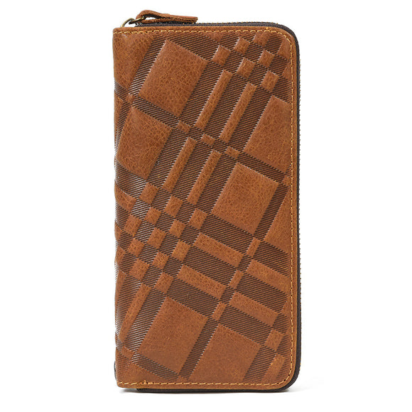 Billetera Larga Retro de Cuero Crazy Horse para Hombre