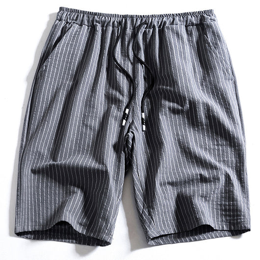 Pantalones Cortos de Algodón a Rayas para Hombre - Image 10