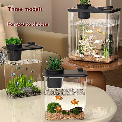 Acuario de Escritorio Pequeño con Paisaje y Vidrio Reforzado - Image 3