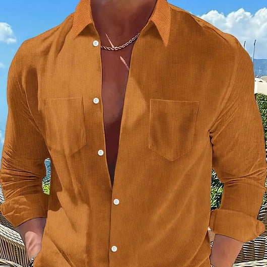 Camisa Manga Larga a Rayas Verticales Casual - Image 5