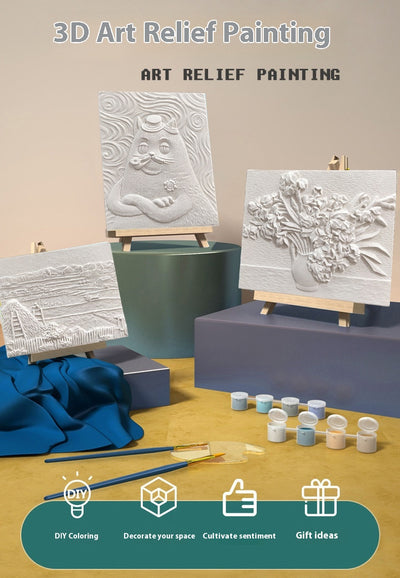 Cuadro de Relieve 3D en Yeso - Serie DIY Decorativo Hecho a Mano - Image 7