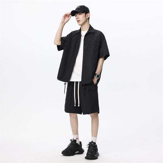 Conjunto de Dos Piezas: Shorts y Camisa Suelta de Cáñamo Transpirable - Image 3