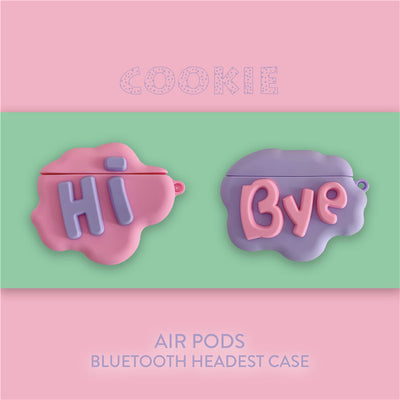 Funda AirPods 2 de Silicona Suave - Diseño 3D Cloud Letter HI BYE - Image 10