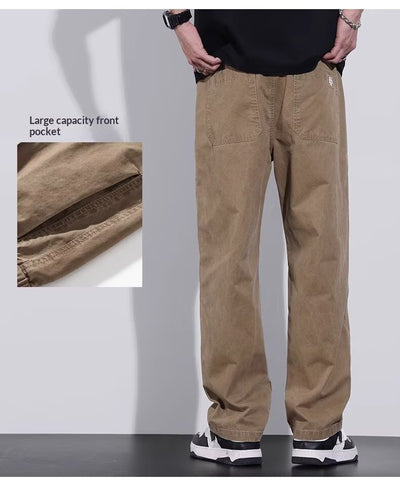 Pantalones de Trabajo Vintage Holgados para Hombre - Estilo Casual Americano - Image 10