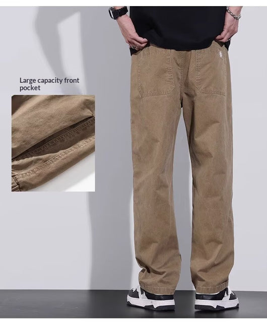 Pantalones de Trabajo Vintage Holgados para Hombre - Estilo Casual Americano - Image 10