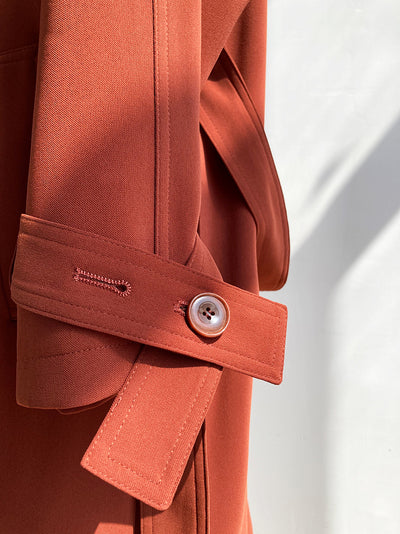 Chaqueta Cortaviento Larga Estilo Británico Suelta Hasta la Rodilla para Mujer - Image 13