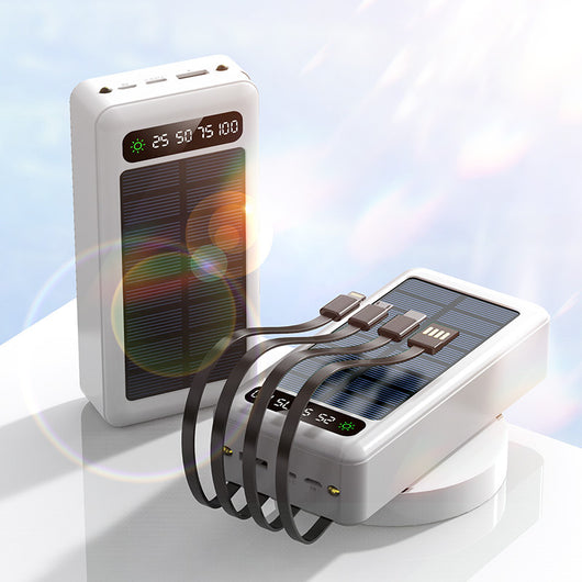 Banco de Energía Solar 30000 mAh con Cable Integrado - Image 2
