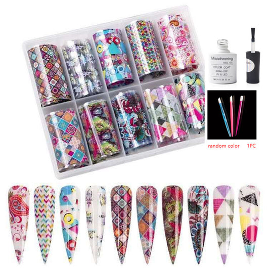 Set de 12 Láminas Decorativas para Uñas - Transferencias Nail Art - Image 34