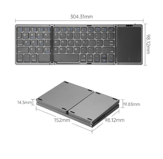 Teclado Inalámbrico Plegable con Touchpad para Móvil, Tablet y Laptop - Image 16