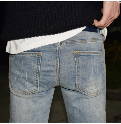 Jeans Vintage Azul Claro Desgastado con Stretch - Image 12