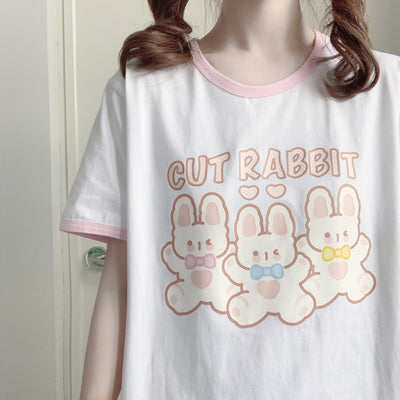 Camiseta Suelta de Algodón Puro para Mujer - Diseño Estampado Dulce y Cómodo - Image 4